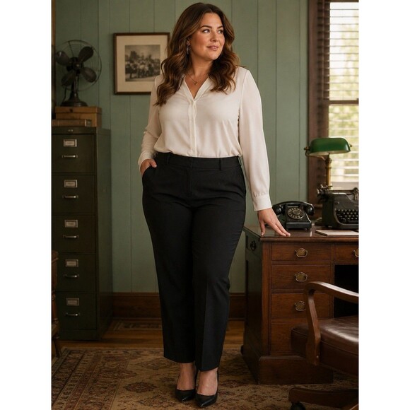 Lane Bryant Pants - Lane Bryant The Allie Black Career Pants Size 20R Stretch Straight Leg Work